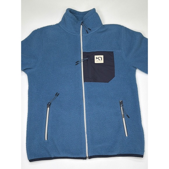 Kari Traa Womens Fleece Jacket Full Zip Blue MidLayer Pocket Size Medium - Picture 4 of 11